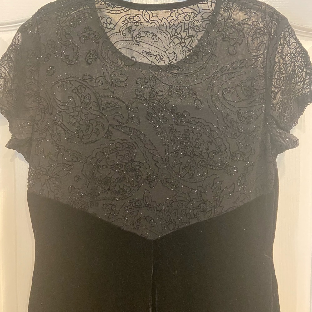 Black Velvet Gown w/Lace Upper